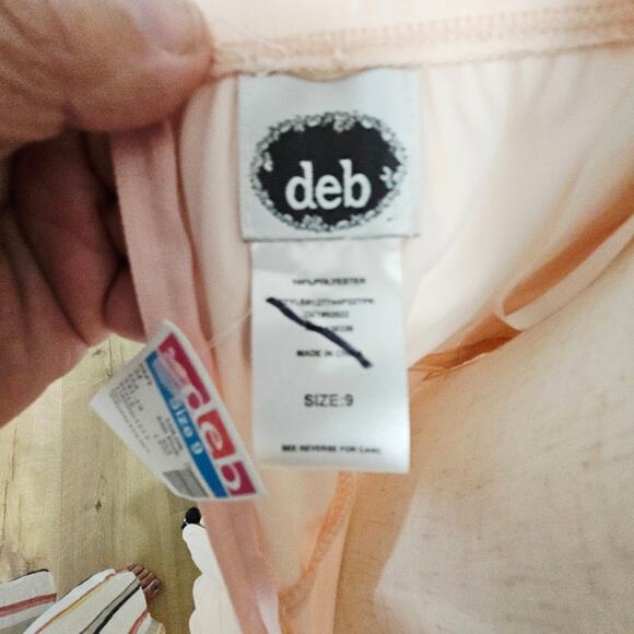 Vtg Deb Pastel Pink Sheer Mesh Chiffon High Low Mini Dress Fairy Whimsical 9 - Picture 8 of 12